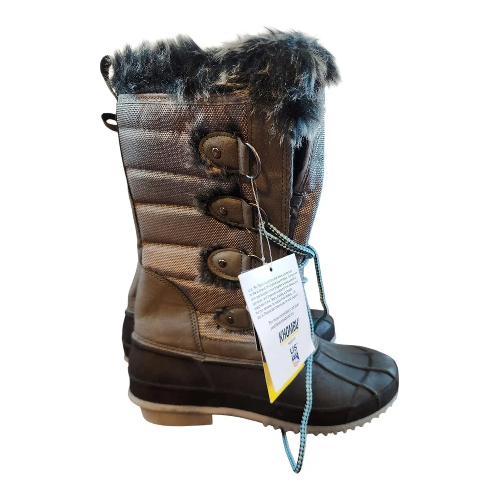 Khombu‎ NWT women winter boots sz 9 waterproof cold rated thermolite faux fur